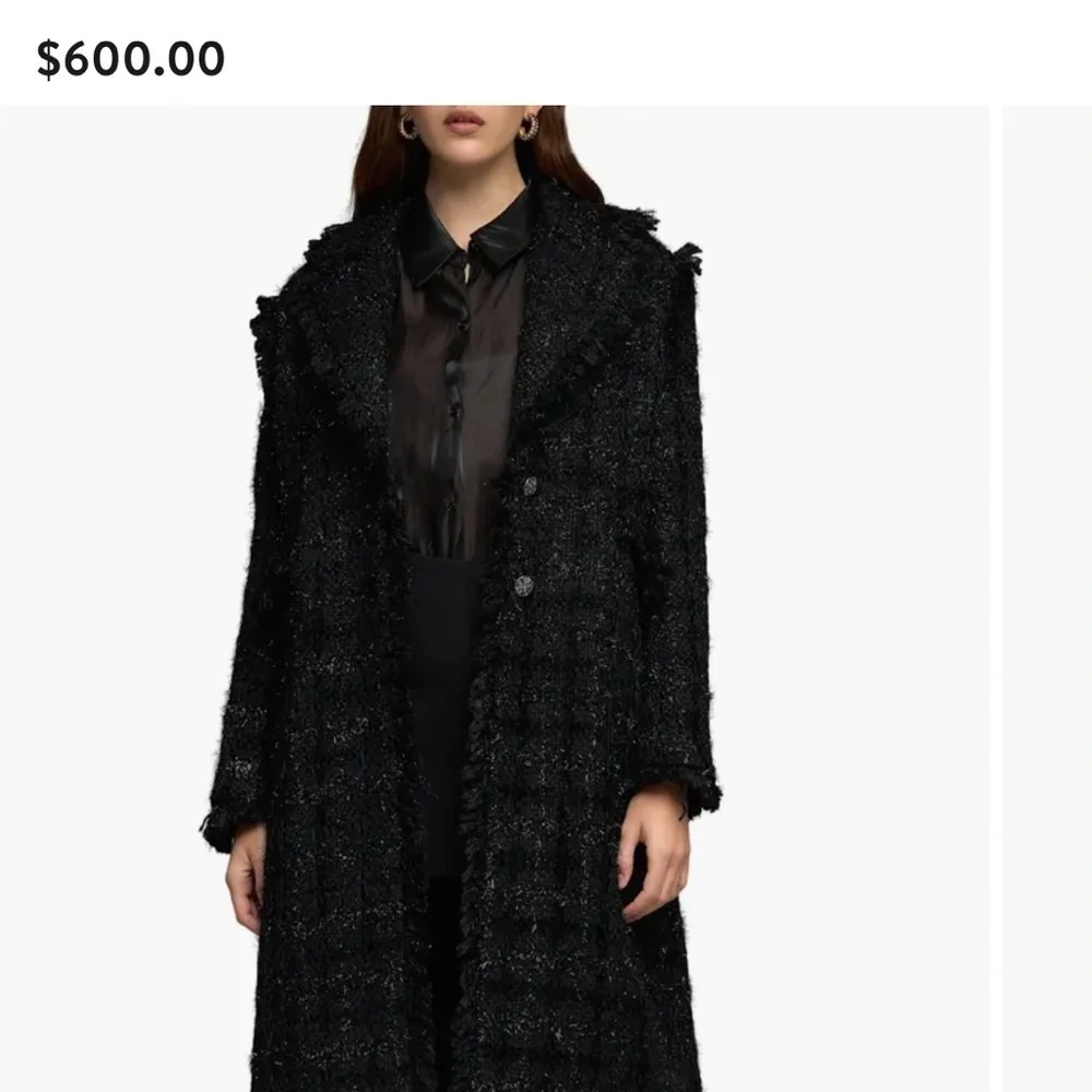 Elegant Black Women's Coat - Picture 2 of 9